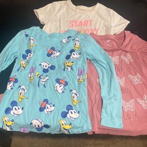 Bundle 3 girl long sleeve and 1 short sleeve size 7-8